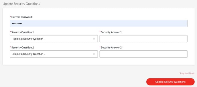 Update Security Questions